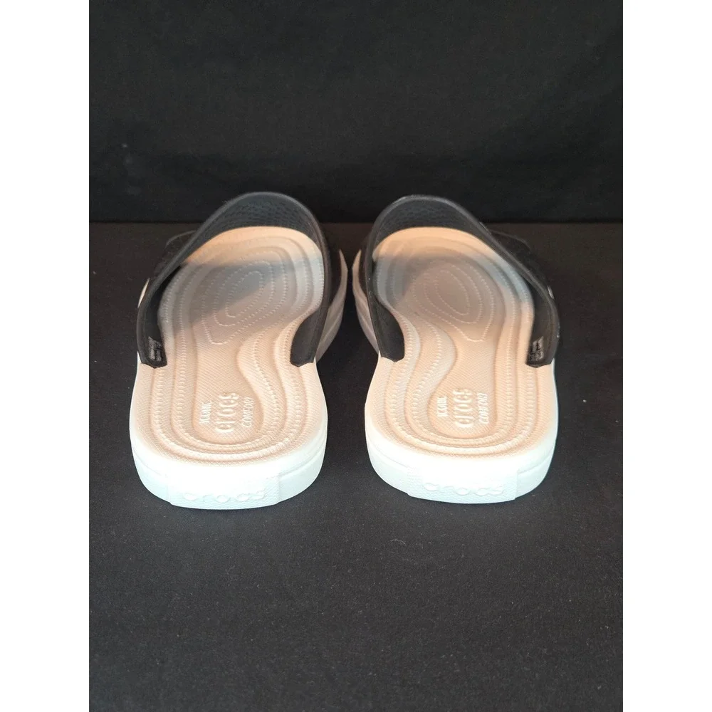 Crocs M9 Mens Slides Sandals Black Perforated Slip On Comfort Sandal‎